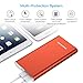 POWERADD Pilot 4GS 12000mAh Power Bank with 8 Pin Input, Compatible with Smartphones, Tablet and More, Coral Red (MFi 8-Pin Cable Include)