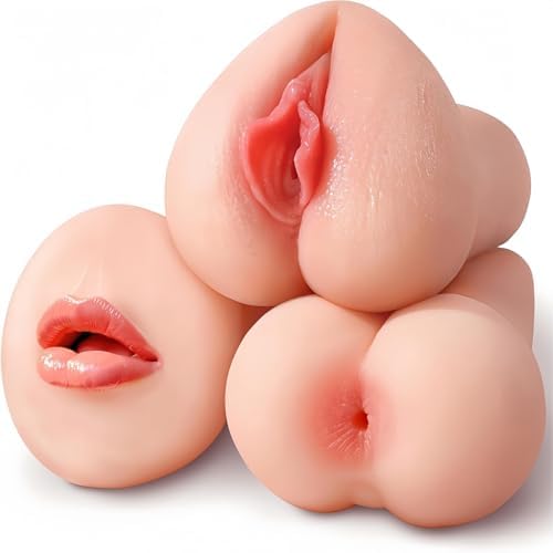 Conjunto de Masturbador Masculino de 3 Peças, Brinquedos Sexuais em TPE Macio Homem