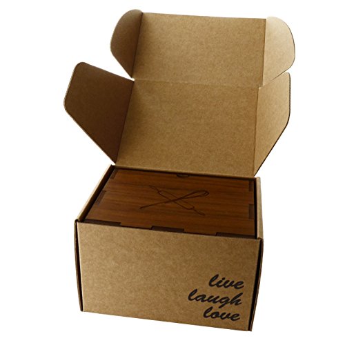 Home Advantage Wood Recipe Card Box (Walnut Veneer) Made in the USA