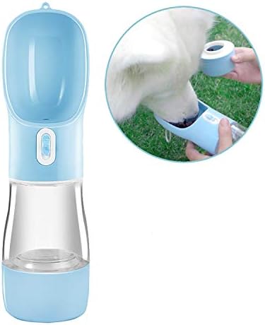 DAVVNZ Dog Travel Water Feeding Bottle Portable Pet Water Bottle Dispenser with Feeder Bowl for Walking Drinking Eating Cup Dish for Dogs Cats