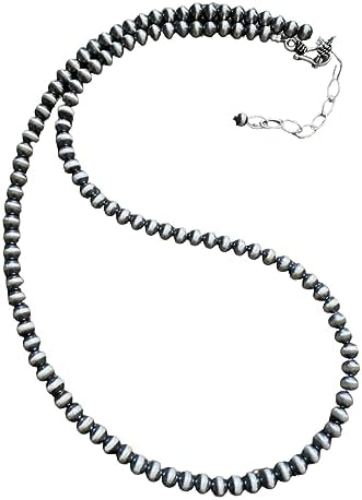 Amazon.com: Navajo Pearls Necklace • 4mm Beaded Necklace • 925
