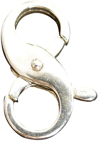 Solid Sterling Silver 925 Double Open Infinity Lobster Claw 9.6x15.4mm