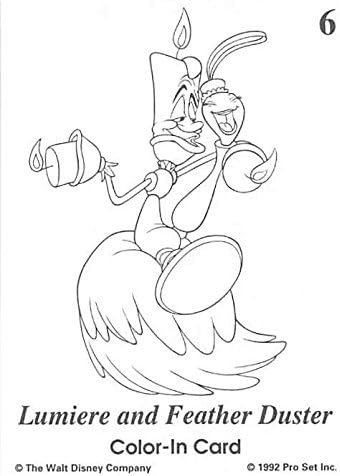 Beauty And The Beast Trading Card Coloring Edition 1992 Disney Pro Set 6 Lumiere Feather Duster At Amazon S Entertainment Collectibles Store