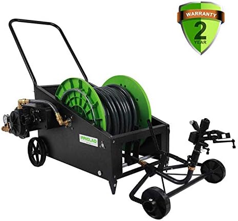 IRRIGLAD Mechanical Fully Automatic Irrigation Garden Hose Reel Cart, 131Ft Retractable Water Planting Truck With Convenient Hose Guide, Irrigation for Gardens, Lawn, Farm, Pasture
