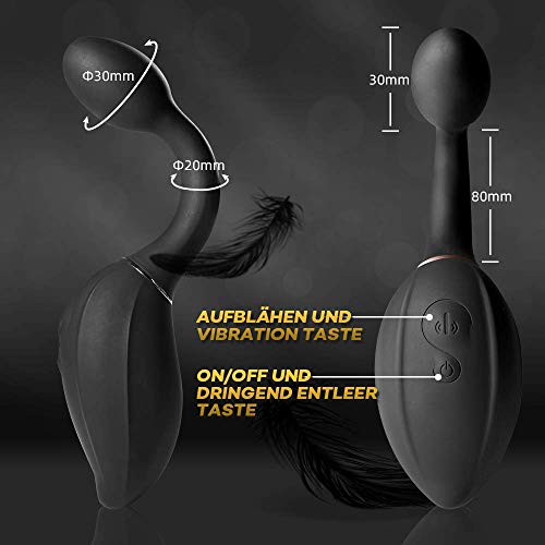 Fondlove Prostata Massagegerät Aufblasbar Analplug Analvibratoren Prostate Stimulator mit 7 Aufblähensmodi Sexspielzeug Männer Frauen