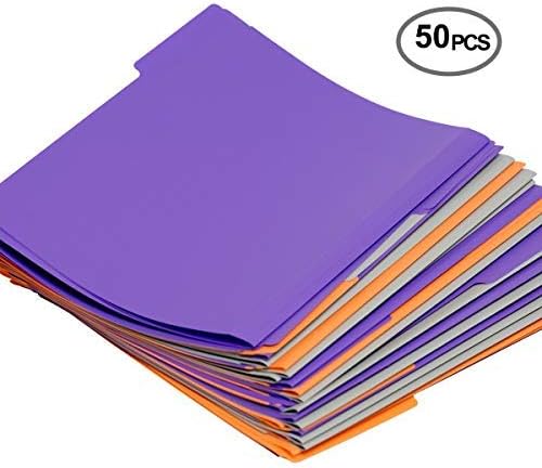 Plastic file folder letter size 3 color,1/3 cut tab,50 Per Box