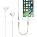 Lightning to 3.5mm Headphone Jack Adapter for iPhone 7 / 7 Plus, K-ble iPhone 7 Lightning Port to 3.5mm Female Audio Jack Headphone Cable Adapter (Gold)