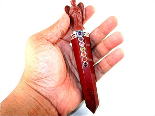 Jet Red Jasper Angel Chakra Wand Stick Approx. 5.5 inch Energized Charged Cleansed Programmed Pure Genuine Stick Free Booklet Jet International Crystal Therapy Balancing Energy Reiki
