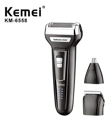 Barbeador Eletrico Kemei shaver 6558 Original 3 em1 - Maquina profissional de Barbear, sem fio, Recarregável.