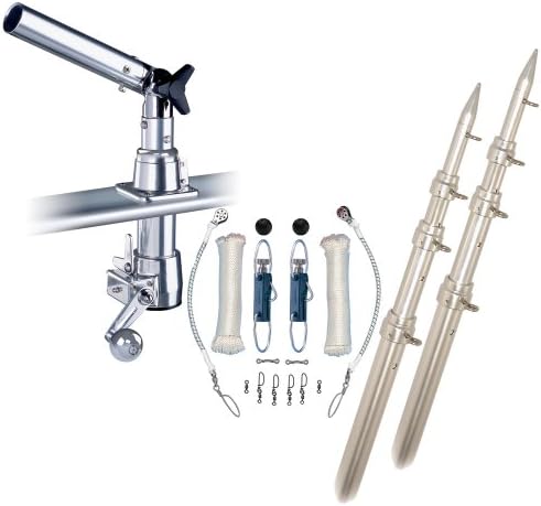 Rupp Z-30 Top Gun Outrigger Kit w/15' Telescoping Poles & Complete Single Line Rigging Kit w/Klickers Release Clips