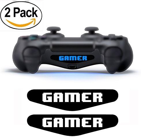 LLC Integral - 2pcs Pair Game Light Bar Vinyl Stickers Decal Led Light Bar Cover for Sony Playstation 4 Dualshock 4 PS4 PS4 Slim PS4 Pro Controller Gamepad Skins Removable (Gamer)