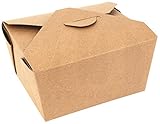 Small Kraft Paper Takeout, Carryout Food Box Container Microwavable Keep Food Safe 4 3/8 in x 3 1/2 in x 2 1/2 in by MT Products - (15 Pieces)