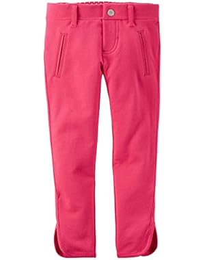Baby Girls' French Terry Jeggings Pants (18m, Pink)