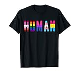 HUMAN Flag LGBT Gay Pride Month Transgender T Shirt