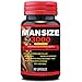 Mansize 3000 Male Enlarger XL Performance Amplification Supplement - Male Testosterone Booster - Natural Stamina, Endurance, Strength Booster Male Growth Pills - Mood Enhancer 60 Veggie Capsules