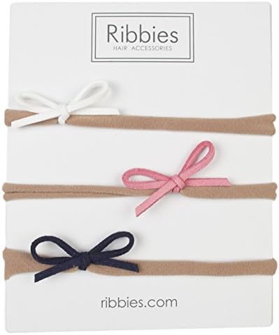 Thin Suede Bow Nylon Headband Set - Sunshine