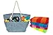 Malirona Large Canvas Beach Bag Shoulder Bags,6 pockets,44L, Weekend Holiday Perfect Bag