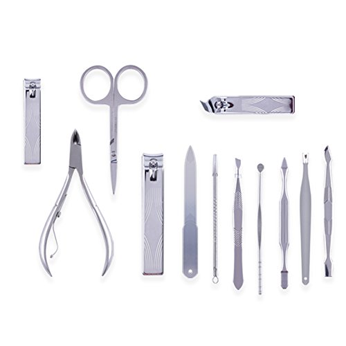 image for DUcare Nail Clippers Manicure Pedicure Set - 12 Piece Stainless Steel 