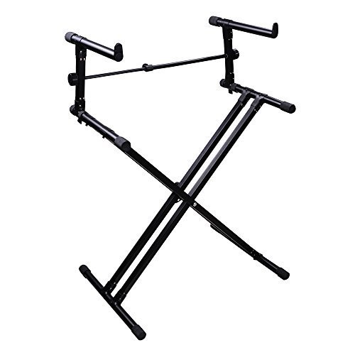 Professional Width Adjustable Folding Black Piano Keyboard Stand X