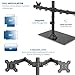 VIVO Black Dual Monitor Stand Adjustable Mount with Freestanding Glass Base | fits 2 Screens up to 27inches (STAND-V002FG)thumb 2