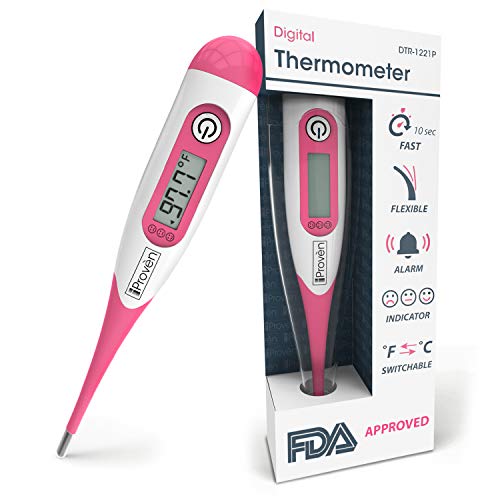 Digital Medical Thermometer (Termometro) for Babies - Rectal Thermometer for Your Infant - Fast Readings in 10 Seconds - DT-R1221-P by iProven - High Quality & Accuracy