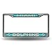 Rico Industries Miami Dolphins Bling Chrome License Plate Frame with Glitter Accent
