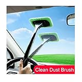 Car Cleaning Brush with Long Handle, Super Soft Car Window Dust Tool Mop with Soft Bristle for Truck Windshield Cleaning Brus (A)
