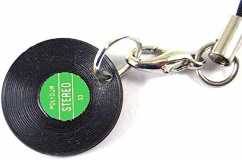 Miniblings Record Mobile Cell Phone Charm Pendant LP Vinyl Disc Disco DJ Plate Green, 18mm - Image 3