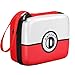Yonune D DACCKIT Case for Pokemon Cards, Fits Up to 400 Cards, Card Box with Hand Strap & Carabiner（Red and White）