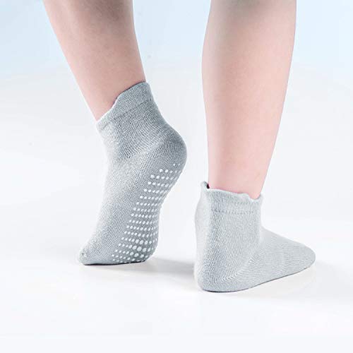 12 Pairs Baby Crew Socks Cotton Anti Skid Toddler Socks with Grips for Baby Girl Boy (12 Pack-Boys, M) - Thumbnail 3