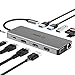 USB C Hub, TOTU 12-in-1 Type C Hub with Ethernet,4K USB C to 2 HDMI,VGA,2 USB3.0, 2 USB2.0,79W PD 3.0,SD/TF Cards Reader,Mic/Audio for Mac Pro/Type C Laptops (Windows Laptops Support Triple Display) primary