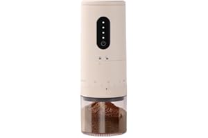ZIPRUSBURK First Grind-While-Charging Rechargeable Coffee Grinder, 1.7X Faster Grinding with Portable Electric Burr Coffee Grinder with 38 Adjustable Grind Settings (CERAMIC BURR - White - Touch screen control)