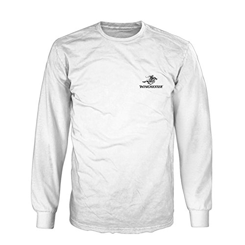 Winchester Official Men's Cotton Vintage Rider Graphic Printed Long Sleeve T-Shirt (XL, White)