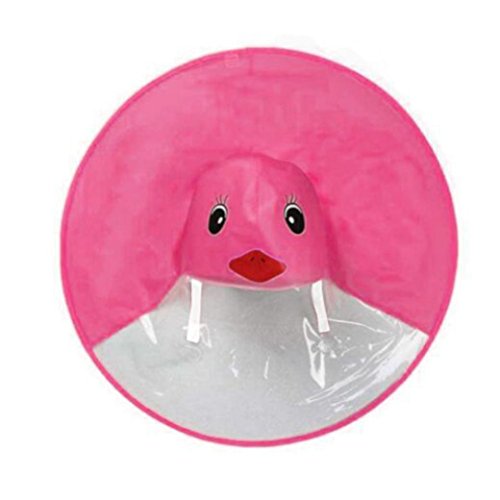 Tpingfe Cute Rain Coat, UFO Adult Umbrella Hat Magical Hands Free Raincoat (Hot pink, L)
