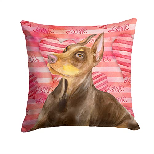 Caroline's Treasures BB9796PW1414 Doberman Pinscher Love Fabric Decorative Pill…