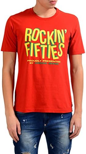 Armani Jeans AJ "Rock in Fifties" Men's Red Crewneck T-Shirt US S IT 48;