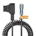 BMPCC 4K Power Cable D-Tap with Reinforcement to BMPCC4K Blackmagic Pocket Cinema Camera 4K Coiled Spiral Power Cable 15.7in-51in