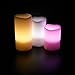 WYZworks Set of 3 LED Multi-Color Changing Real Wax Ivory Pillar Candles (4”, 5”, 6”) w/Remote Control, Realistic Flameless Flicker Mode, Battery Operated, Waterproof Accent Decor Home Lighting