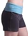 HDE Women's Maternity Yoga Shorts Stretch Pregnancy Shorts Fold Over Waistband (Grey and Baby Blue, Medium)
