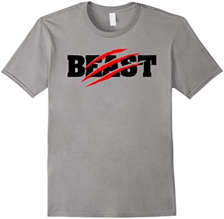 Mens Beast Print Gym T-Shirt 2XL Slate