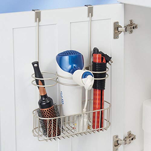 Cabinet Door Basket MDesign Over-Door Hair Tool Organizer Steel