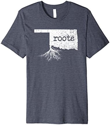 Mens Oklahoma Roots Shirt: Home Native Gift Premium T-Shirt 3XL Heather Blue