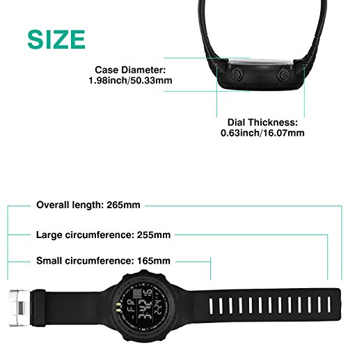 image for cofuo Men's Digital Sports Watch, Mens Multifunction Outdoor Alarm Mil