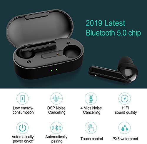 MYCARBON V5.0 Ecouteur Bluetooth sans Fil Oreillette Bluetooth Double Micro Autonomie 6h Max Casque Intra-auriculaire pour iPhone Samsung Huawei Xiaomi Sony