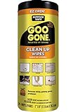 Goo Gone Clean Up Wipes Adhesive Remover - 24 Count - Removes Adhesive Residue Labels Stickers Crayon Tree Sap Gum Masking Tape Glue and More