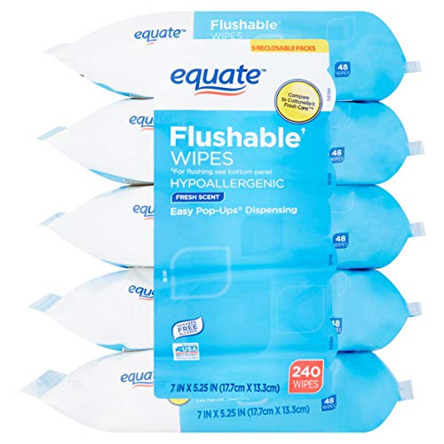 Equate Flushable Wet Wipes Toilet Paper Baby Wipes with Aloe