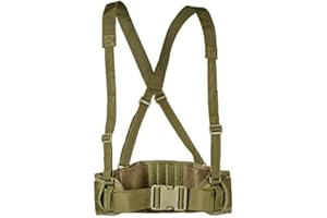 Adjustable MOLLE Soft Padded Tactical Waist Belt with Suspender for Outdoor Duty