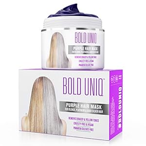 Purple-Hair-Mask-for-Blonde-Platinum-and-Silver-Hair-BOLD-UNIQ-by-B-Uniq-Blue-Masque-to-Reduce-Brassiness-and-Condition-Dry-Damaged-Hair-Sulfate-Free-Toner-200-ml Bold Uniq Purple Hair Mask - 200ml Hair Toner Colour Treatment to Remove Yellow Tones, Reduce Brassiness and Condition…