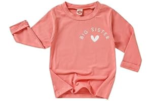 TITKKOP Big Sister Shirt for Toddler Girls Long Sleeve Tops Promoted to Big Sister Clothes Little Baby Announcement Outfits