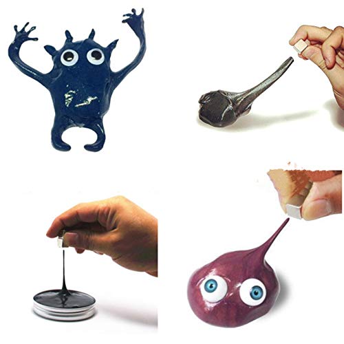 Magnetic Putty with Magnet 6 Pack Tins - Magic Slime Putty Toys Kids and Adults Stress Relief DIY Mud Clay,Slow Moving with Monster Eyes